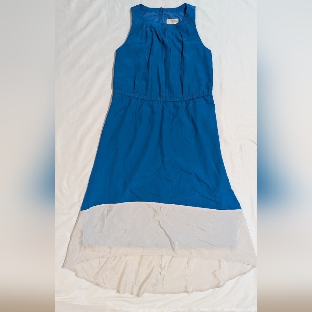 NWT LOFT Sleeveless Maxi Dress, Color Blue/Cream Size 2P